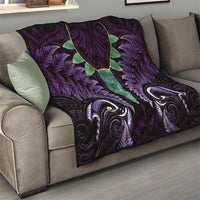 Aotearoa Pounamu Niho Quilt Silver Fern Mix Maori Pattern - Purple LT14 - Polynesian Pride
