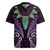 Aotearoa Pounamu Niho Rugby Jersey Silver Fern Mix Maori Pattern - Purple