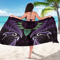 Aotearoa Pounamu Niho Sarong Silver Fern Mix Maori Pattern - Purple LT14 - Polynesian Pride