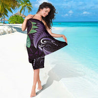 Aotearoa Pounamu Niho Sarong Silver Fern Mix Maori Pattern - Purple LT14 - Polynesian Pride