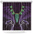 Aotearoa Pounamu Niho Shower Curtain Silver Fern Mix Maori Pattern - Purple