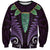 Aotearoa Pounamu Niho Sweatshirt Silver Fern Mix Maori Pattern - Purple