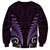 Aotearoa Pounamu Niho Sweatshirt Silver Fern Mix Maori Pattern - Purple