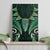 Aotearoa Pounamu Niho Canvas Wall Art Silver Fern Mix Maori Pattern - Green