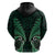 Aotearoa Pounamu Niho Hoodie Silver Fern Mix Maori Pattern - Green