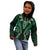 Aotearoa Pounamu Niho Kid Hoodie Silver Fern Mix Maori Pattern - Green