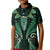 Aotearoa Pounamu Niho Kid Polo Shirt Silver Fern Mix Maori Pattern - Green