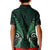 Aotearoa Pounamu Niho Kid Polo Shirt Silver Fern Mix Maori Pattern - Green