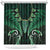 Aotearoa Pounamu Niho Shower Curtain Silver Fern Mix Maori Pattern - Green