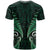 Aotearoa Pounamu Niho T Shirt Silver Fern Mix Maori Pattern - Green