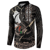 Aotearoa Hei Matau Button Sweatshirt Haka Kiwi Mix Maori Mangopare LT14 - Polynesian Pride