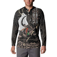 Aotearoa Hei Matau Button Sweatshirt Haka Kiwi Mix Maori Mangopare LT14 - Polynesian Pride