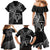 New Zealand Tiki Tennis Family Matching Mermaid Dress and Hawaiian Shirt 2024 Aotearoa Tenehi Maori Silver Fern - Black LT14 - Polynesian Pride