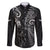 New Zealand Tiki Tennis Family Matching Mermaid Dress and Hawaiian Shirt 2024 Aotearoa Tenehi Maori Silver Fern - Black LT14 Dad's Shirt - Long Sleeve Black - Polynesian Pride