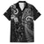 New Zealand Tiki Tennis Family Matching Off Shoulder Long Sleeve Dress and Hawaiian Shirt 2024 Aotearoa Tenehi Maori Silver Fern - Black LT14 Dad's Shirt - Short Sleeve Black - Polynesian Pride