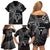 New Zealand Tiki Tennis Family Matching Off Shoulder Short Dress and Hawaiian Shirt 2024 Aotearoa Tenehi Maori Silver Fern - Black LT14 - Polynesian Pride