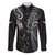 New Zealand Tiki Tennis Family Matching Short Sleeve Bodycon Dress and Hawaiian Shirt 2024 Aotearoa Tenehi Maori Silver Fern - Black LT14 Dad's Shirt - Long Sleeve Black - Polynesian Pride