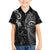 New Zealand Tiki Tennis Family Matching Summer Maxi Dress and Hawaiian Shirt 2024 Aotearoa Tenehi Maori Silver Fern - Black LT14 Son's Shirt Black - Polynesian Pride