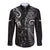 New Zealand Tiki Tennis Long Sleeve Button Shirt 2024 Aotearoa Tenehi Maori Silver Fern - Black LT14 Unisex Black - Polynesian Pride