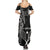 New Zealand Tiki Tennis Summer Maxi Dress 2024 Aotearoa Tenehi Maori Silver Fern - Black LT14 - Polynesian Pride