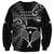 New Zealand Tiki Tennis Sweatshirt 2024 Aotearoa Tenehi Maori Silver Fern - Black LT14 - Polynesian Pride