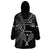 New Zealand Tiki Tennis Wearable Blanket Hoodie 2024 Aotearoa Tenehi Maori Silver Fern - Black LT14 - Polynesian Pride