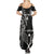 Custom New Zealand Tiki Tennis Summer Maxi Dress 2024 Aotearoa Tenehi Maori Silver Fern - Black LT14 - Polynesian Pride