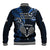 New Zealand Tiki Tennis Baseball Jacket 2024 Aotearoa Tenehi Maori Silver Fern - Blue LT14 - Polynesian Pride