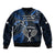 New Zealand Tiki Tennis Bomber Jacket 2024 Aotearoa Tenehi Maori Silver Fern - Blue LT14 - Polynesian Pride