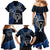 New Zealand Tiki Tennis Family Matching Mermaid Dress and Hawaiian Shirt 2024 Aotearoa Tenehi Maori Silver Fern - Blue LT14 - Polynesian Pride