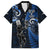 New Zealand Tiki Tennis Family Matching Off Shoulder Long Sleeve Dress and Hawaiian Shirt 2024 Aotearoa Tenehi Maori Silver Fern - Blue LT14 Dad's Shirt - Short Sleeve Blue - Polynesian Pride