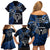 New Zealand Tiki Tennis Family Matching Off Shoulder Short Dress and Hawaiian Shirt 2024 Aotearoa Tenehi Maori Silver Fern - Blue LT14 - Polynesian Pride