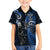 New Zealand Tiki Tennis Family Matching Off Shoulder Short Dress and Hawaiian Shirt 2024 Aotearoa Tenehi Maori Silver Fern - Blue LT14 Son's Shirt Blue - Polynesian Pride