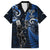 New Zealand Tiki Tennis Family Matching Short Sleeve Bodycon Dress and Hawaiian Shirt 2024 Aotearoa Tenehi Maori Silver Fern - Blue LT14 Dad's Shirt - Short Sleeve Blue - Polynesian Pride