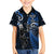 New Zealand Tiki Tennis Family Matching Short Sleeve Bodycon Dress and Hawaiian Shirt 2024 Aotearoa Tenehi Maori Silver Fern - Blue LT14 Son's Shirt Blue - Polynesian Pride