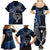 New Zealand Tiki Tennis Family Matching Summer Maxi Dress and Hawaiian Shirt 2024 Aotearoa Tenehi Maori Silver Fern - Blue LT14 - Polynesian Pride