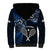 New Zealand Tiki Tennis Sherpa Hoodie 2024 Aotearoa Tenehi Maori Silver Fern - Blue LT14 - Polynesian Pride