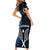 New Zealand Tiki Tennis Short Sleeve Bodycon Dress 2024 Aotearoa Tenehi Maori Silver Fern - Blue LT14 - Polynesian Pride