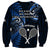 New Zealand Tiki Tennis Sweatshirt 2024 Aotearoa Tenehi Maori Silver Fern - Blue LT14 - Polynesian Pride