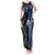 New Zealand Tiki Tennis Tank Maxi Dress 2024 Aotearoa Tenehi Maori Silver Fern - Blue LT14 Women Blue - Polynesian Pride