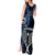 New Zealand Tiki Tennis Tank Maxi Dress 2024 Aotearoa Tenehi Maori Silver Fern - Blue LT14 - Polynesian Pride