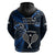 New Zealand Tiki Tennis Zip Hoodie 2024 Aotearoa Tenehi Maori Silver Fern - Blue LT14 - Polynesian Pride