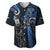 Custom New Zealand Tiki Tennis Baseball Jersey 2024 Aotearoa Tenehi Maori Silver Fern - Blue LT14 Blue - Polynesian Pride