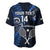 Custom New Zealand Tiki Tennis Baseball Jersey 2024 Aotearoa Tenehi Maori Silver Fern - Blue LT14 - Polynesian Pride