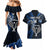 Custom New Zealand Tiki Tennis Couples Matching Mermaid Dress and Hawaiian Shirt 2024 Aotearoa Tenehi Maori Silver Fern - Blue LT14 - Polynesian Pride