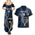 Custom New Zealand Tiki Tennis Couples Matching Summer Maxi Dress and Hawaiian Shirt 2024 Aotearoa Tenehi Maori Silver Fern - Blue LT14 - Polynesian Pride