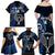 Custom New Zealand Tiki Tennis Family Matching Off Shoulder Maxi Dress and Hawaiian Shirt 2024 Aotearoa Tenehi Maori Silver Fern - Blue LT14 - Polynesian Pride