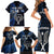 Custom New Zealand Tiki Tennis Family Matching Short Sleeve Bodycon Dress and Hawaiian Shirt 2024 Aotearoa Tenehi Maori Silver Fern - Blue LT14 - Polynesian Pride