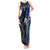 Custom New Zealand Tiki Tennis Tank Maxi Dress 2024 Aotearoa Tenehi Maori Silver Fern - Blue LT14 Women Blue - Polynesian Pride