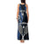 Custom New Zealand Tiki Tennis Tank Maxi Dress 2024 Aotearoa Tenehi Maori Silver Fern - Blue LT14 - Polynesian Pride